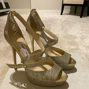 Jimmy Choo champagne feroza heels